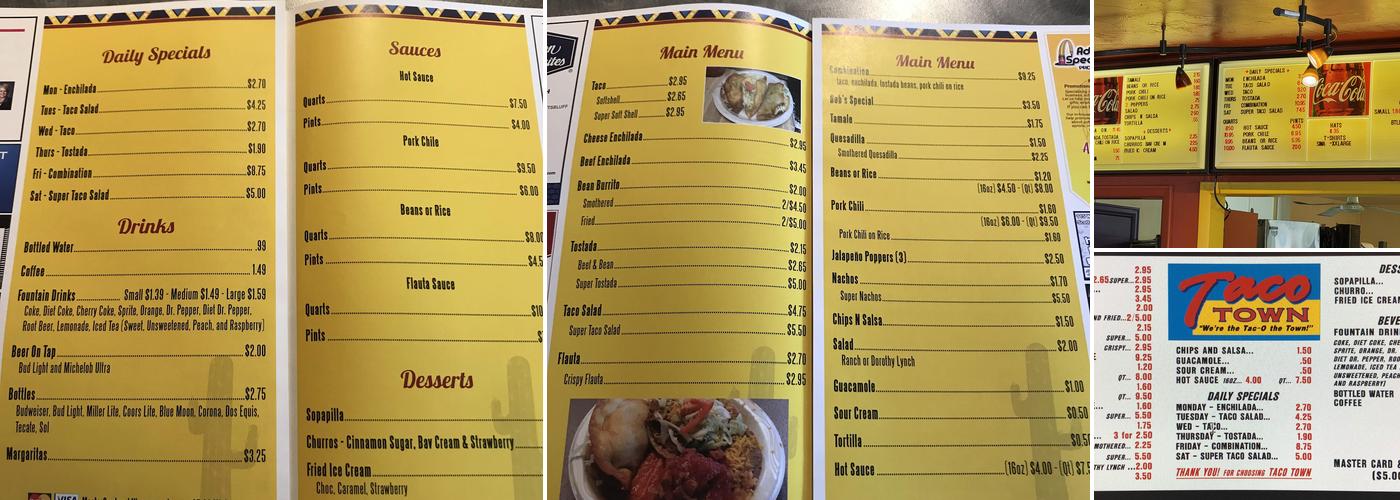 Taco Town Menu
