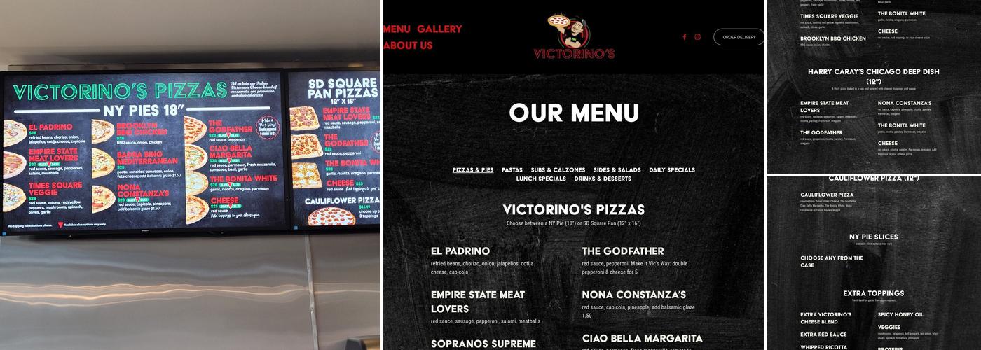 Victorinos Pizzeria Menu