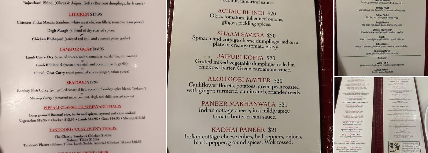 Pippali Menu