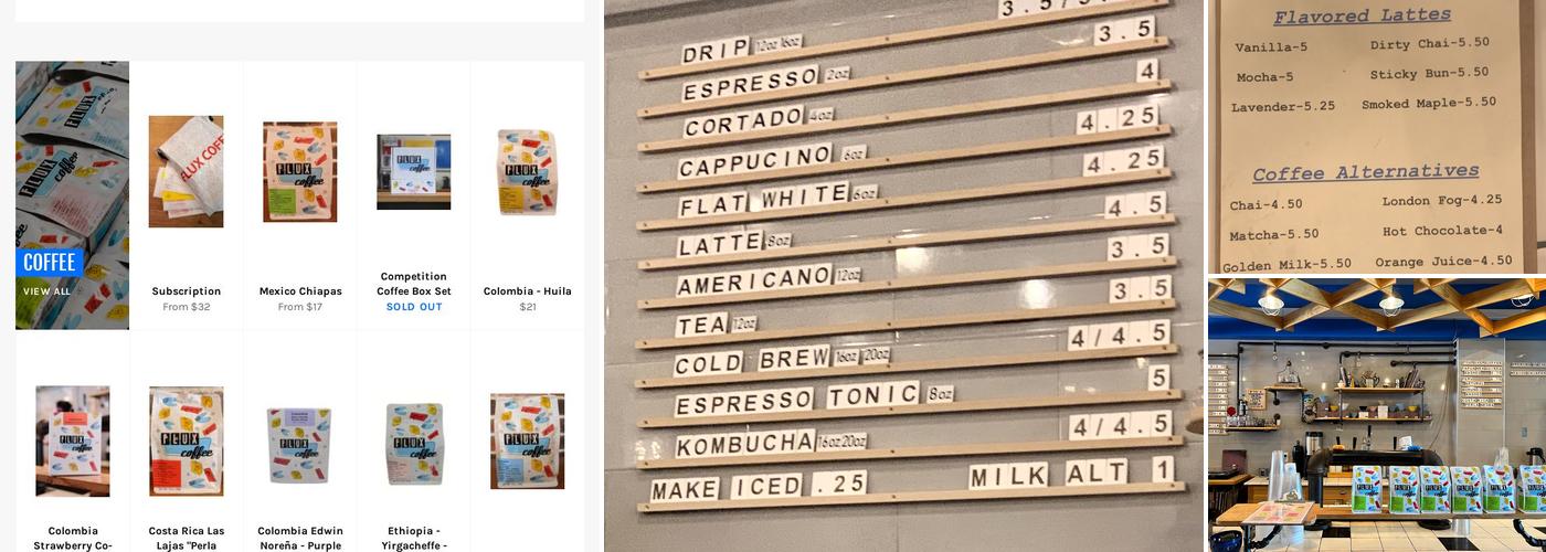 Flux Coffee Menu