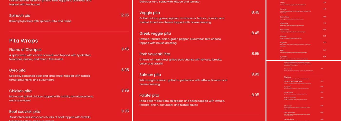 It's All Greek to Me! Grill Menu