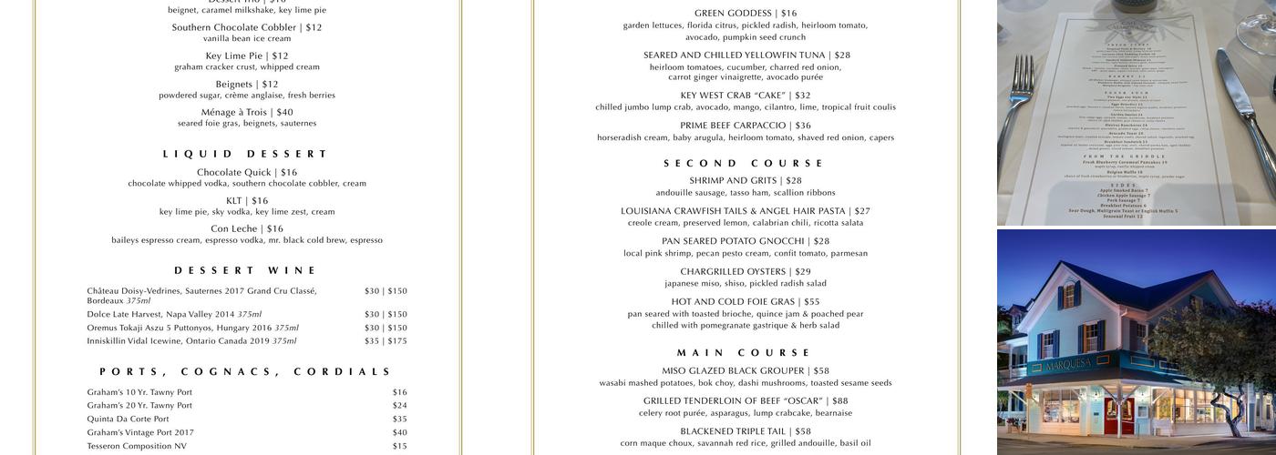 Cafe Marquesa Menu