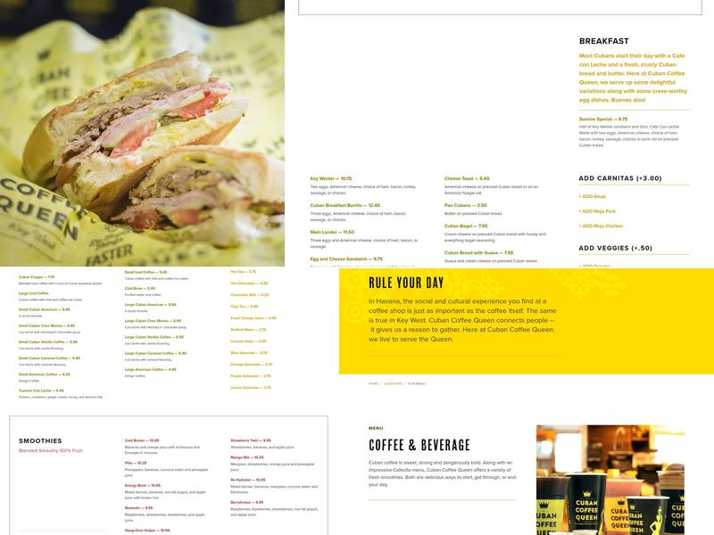 Cuban Coffee Queen Waterfront Menu