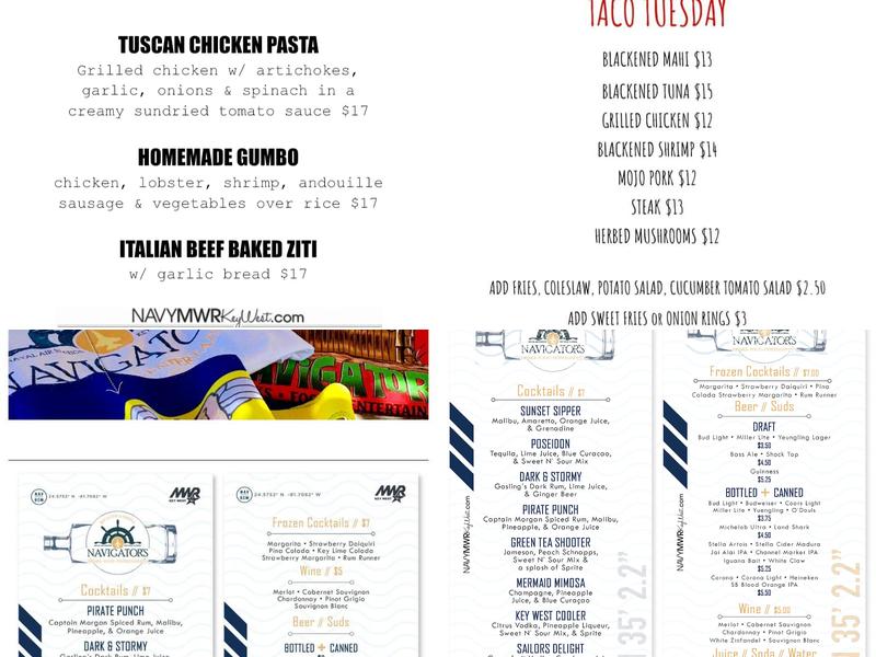 Navigator's Bar Menu