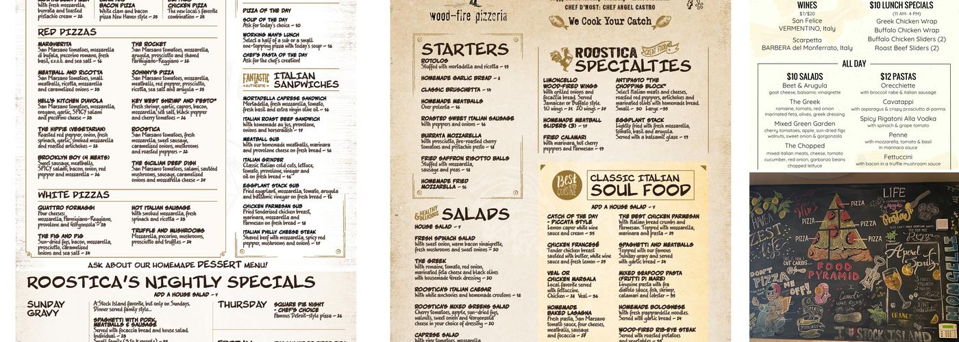 Roostica Menu