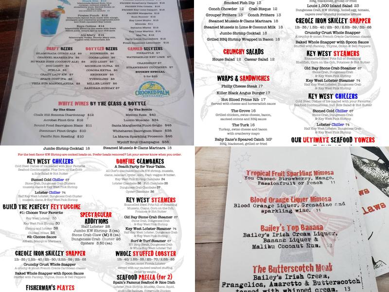 The Stoned Crab Menu