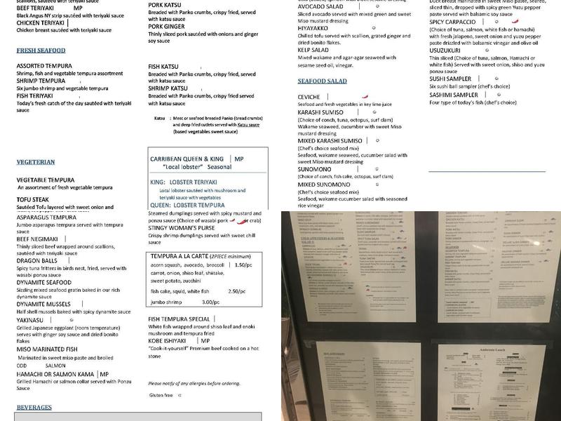 Ambrosia Japanese Restaurant Menu