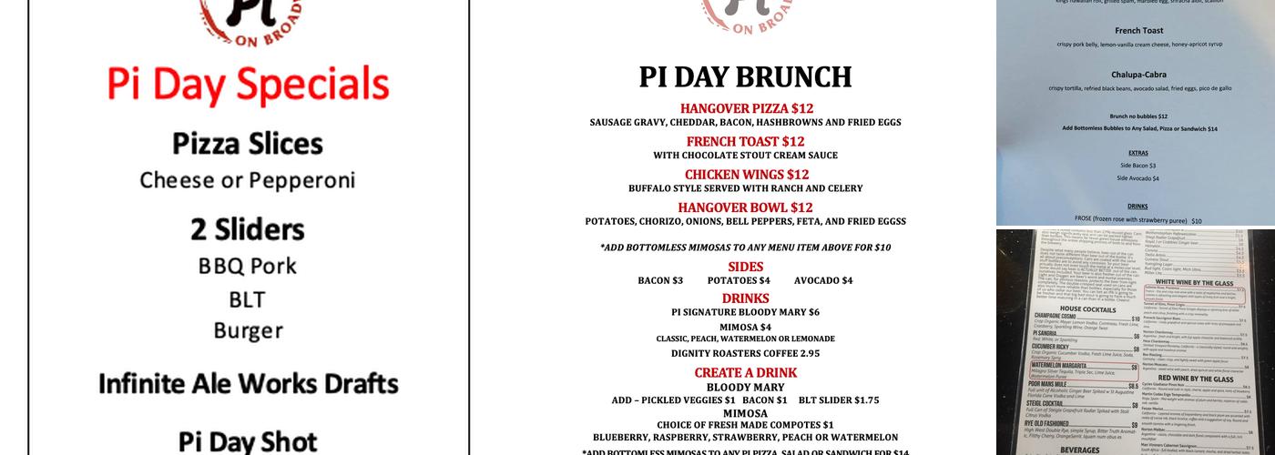Pi on Broadway Menu