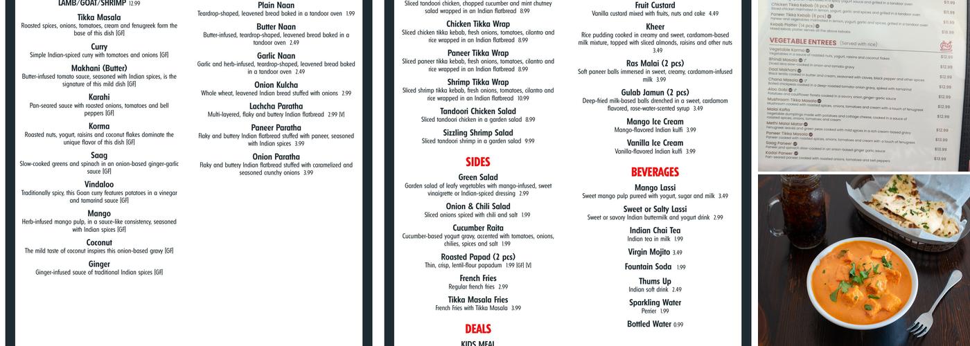Tikka Lounge Menu