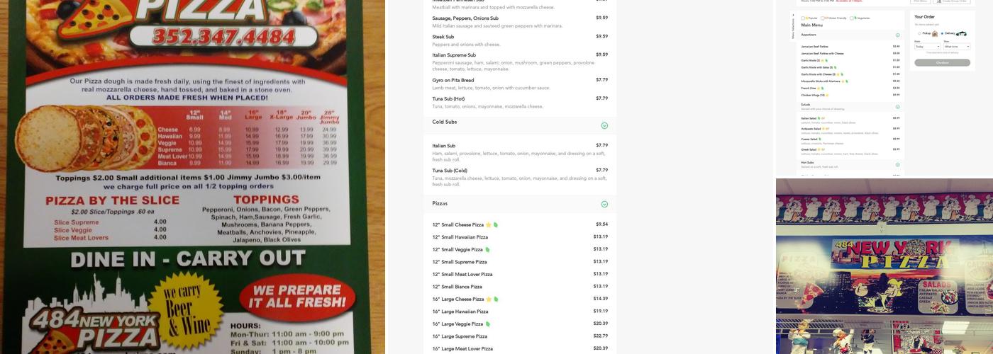 484 New York Pizza Menu