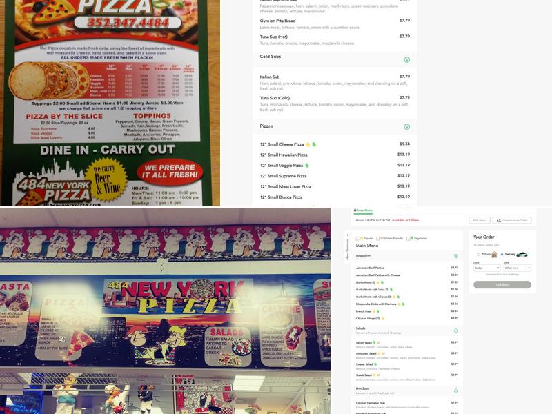 484 New York Pizza Menu