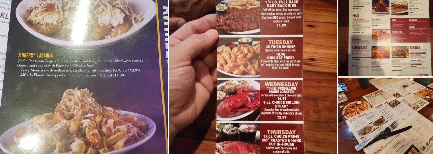 Miller's Ale House Menu