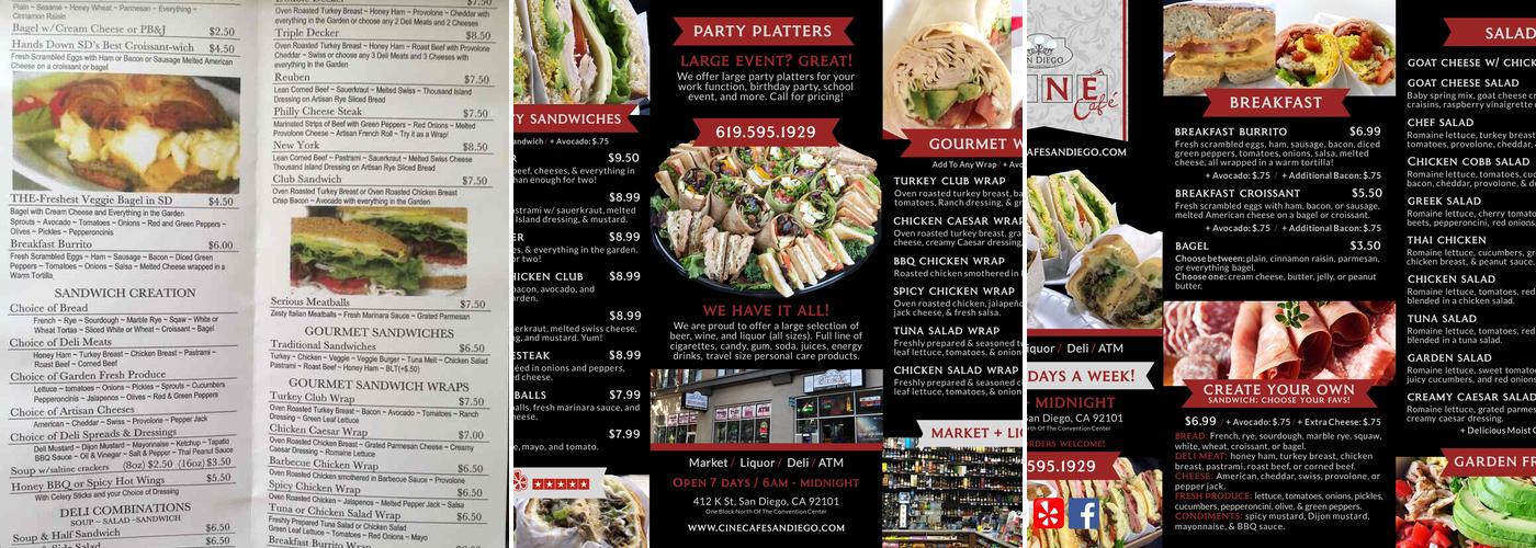 Ciné Café Menu