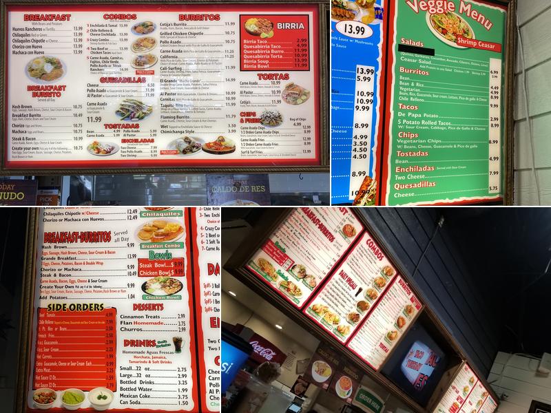 Cotijas Taco Shop Menu