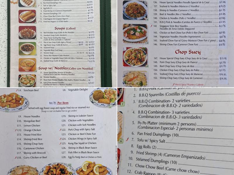 Panda Imperial Restaurant Menu