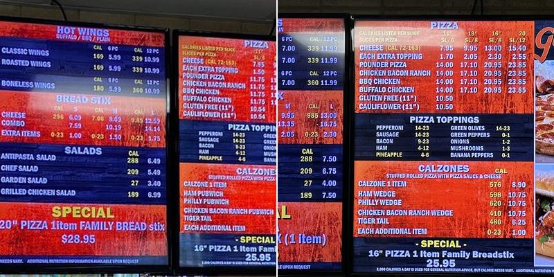 Giovanni's Menu