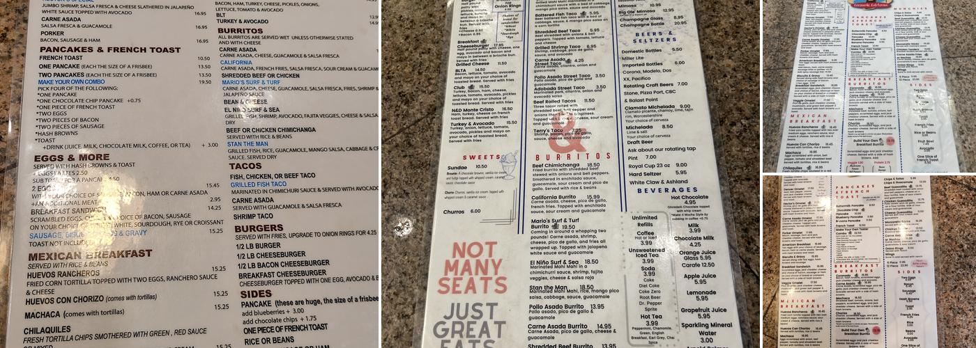 Night & Day Cafe Menu