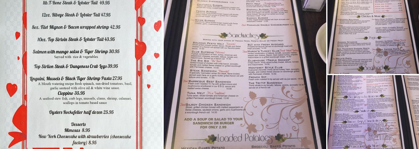 The Windmill Restaurant Menu