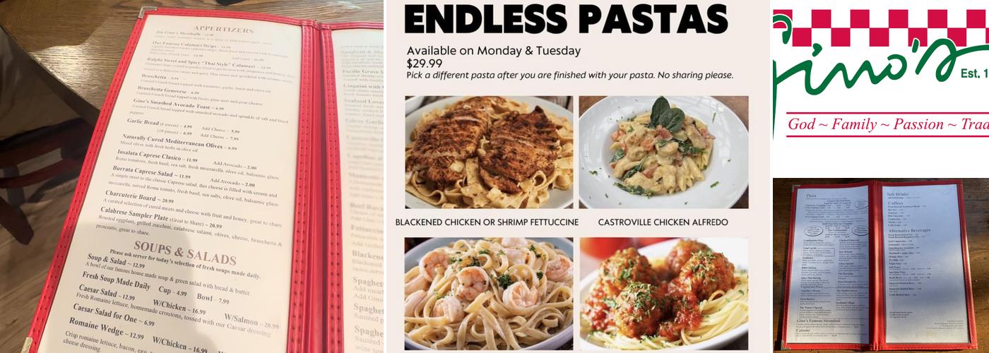 Gino's Menu