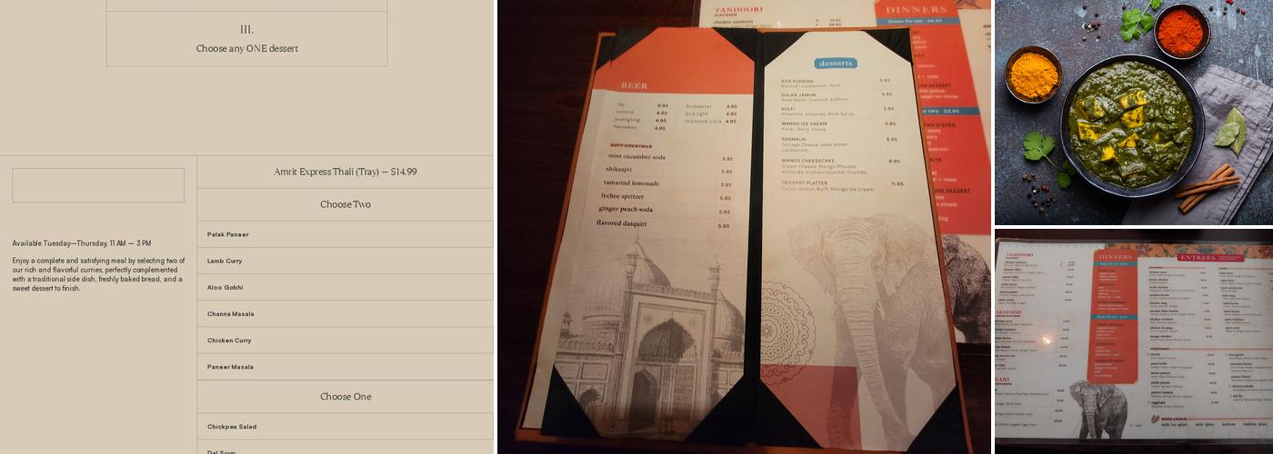 Amrit Palace Menu