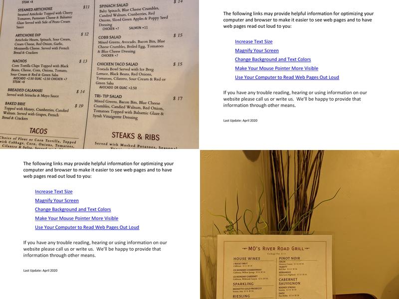 Mo's River Road Grill Menu