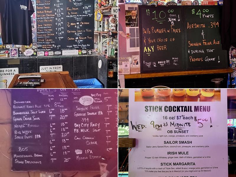 The Tilted Stick Bar & Grill Menu