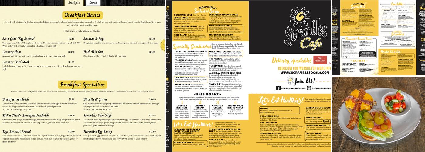 Scrambles Cafe Menu