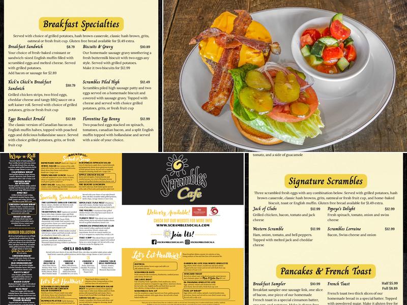Scrambles Cafe Menu