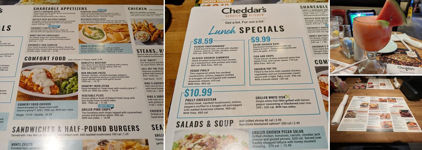 Cheddar's Scratch Kitchen Menu
