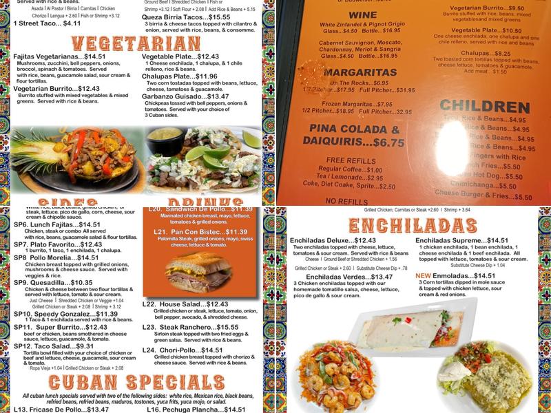 El Ranchito Mexican Cuban Restaurant Menu