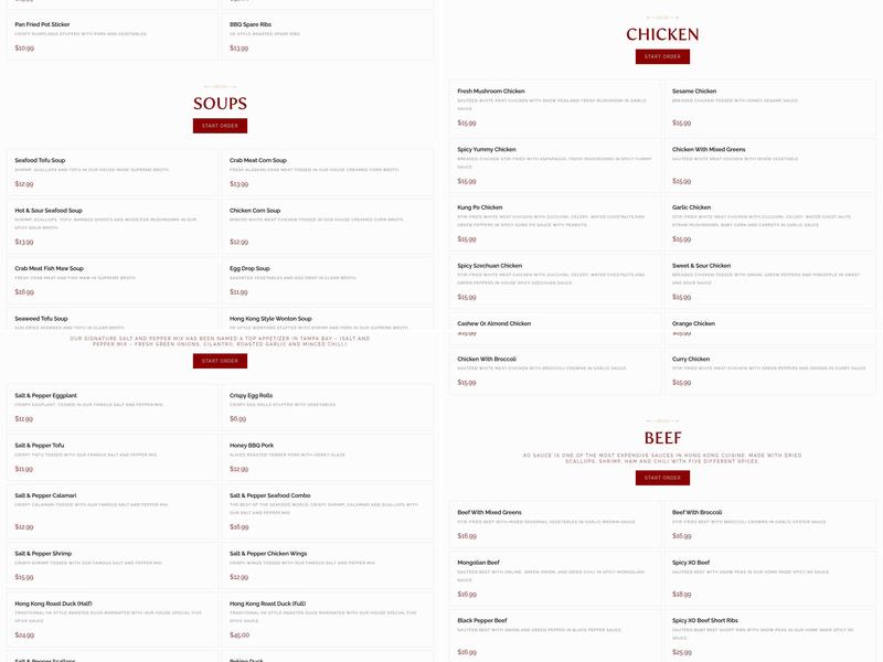 Yummy House Ocala Menu