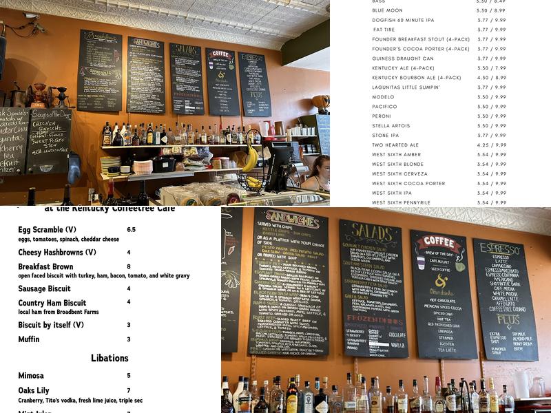 Kentucky Coffeetree Cafe Menu