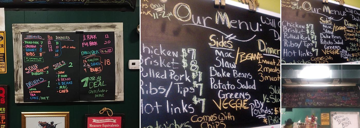 Wagon Bones BBQ Menu