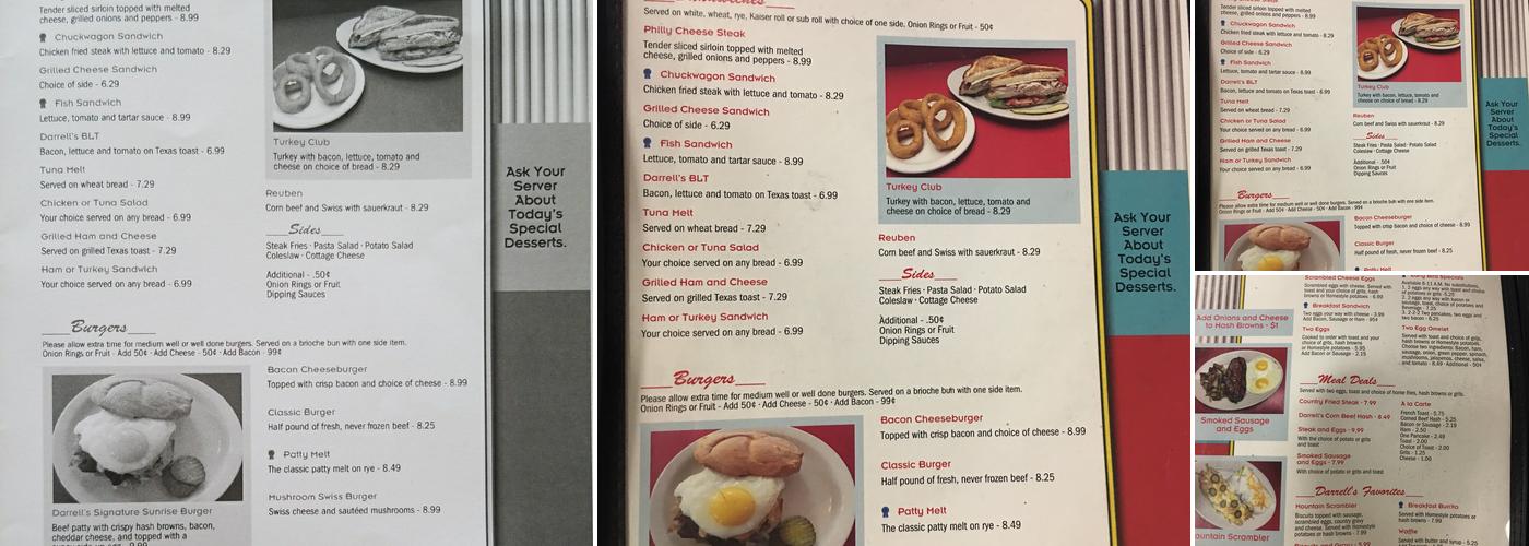 Darrell's Diner Menu