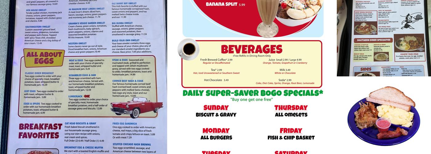 Silver Springs Diner Menu
