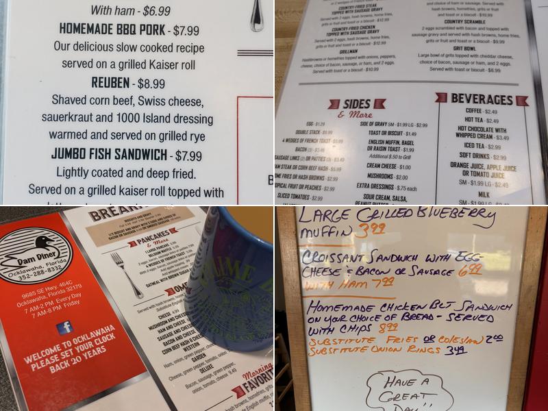 Duck's Dam Diner Menu