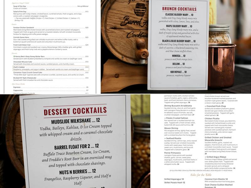 AZUR restaurant and patio Menu