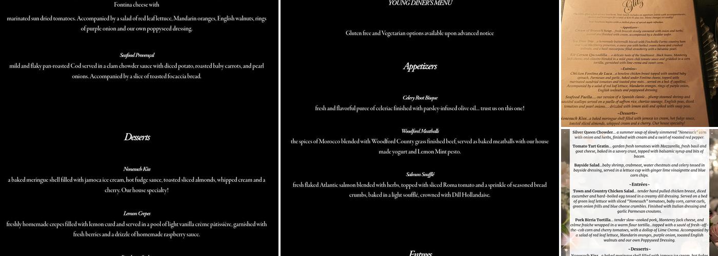 The Glitz Menu