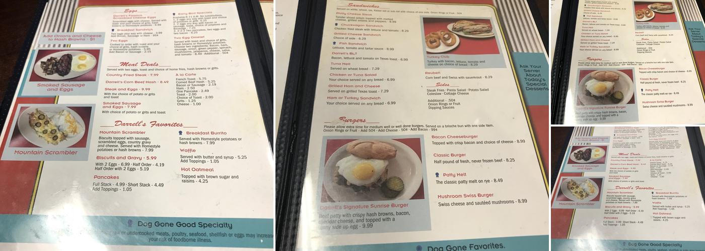 Darrell's Diner Menu