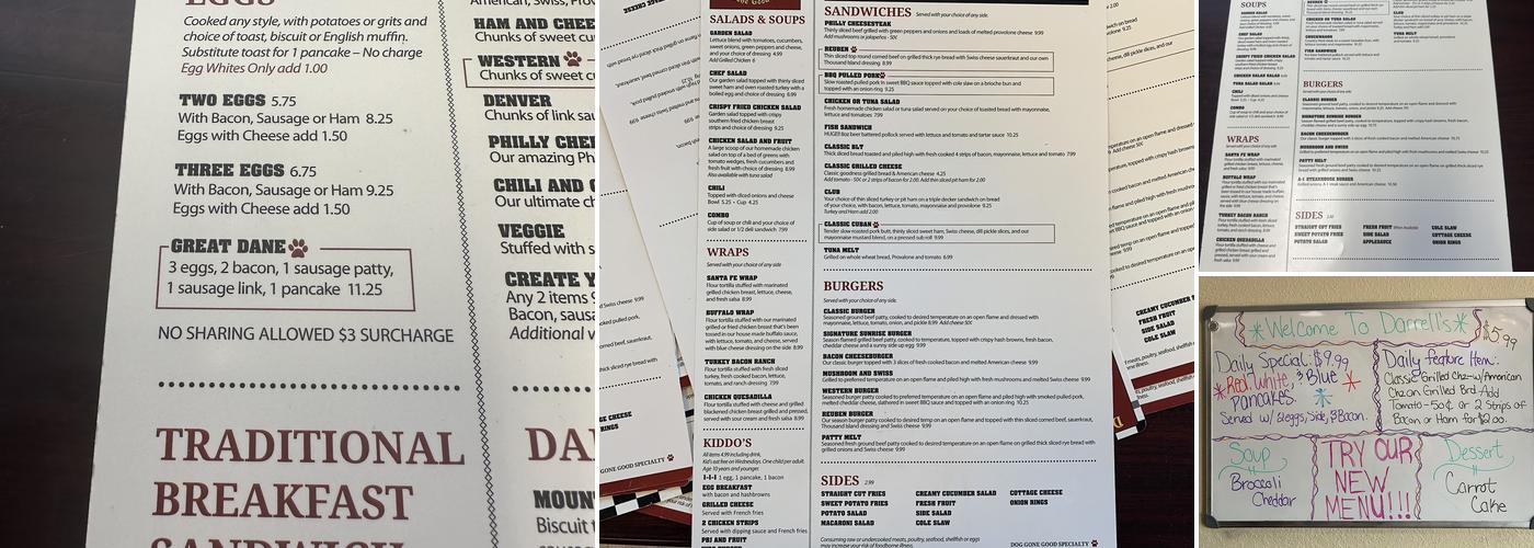 Darrell's Diner Menu