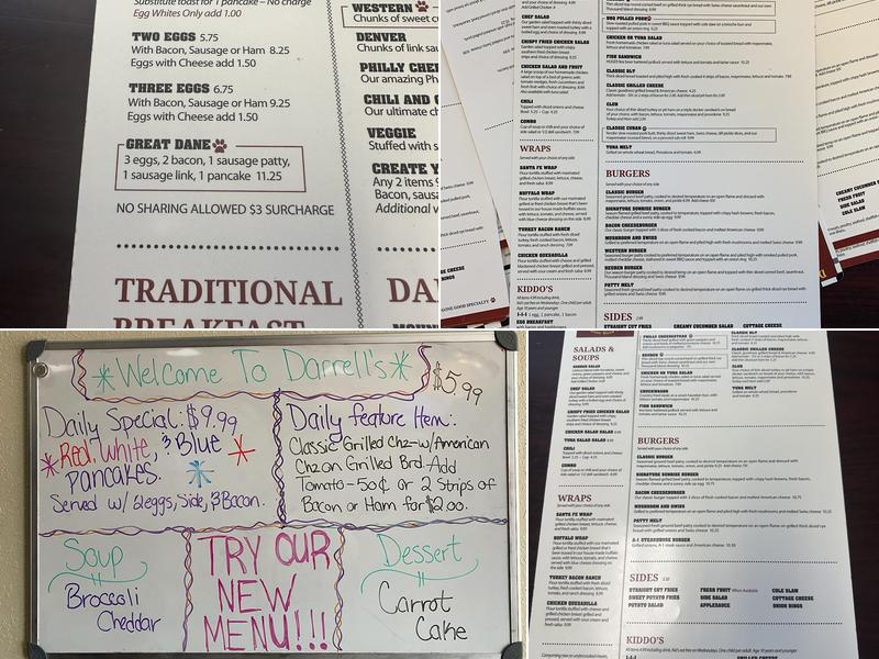 Darrell's Diner Menu