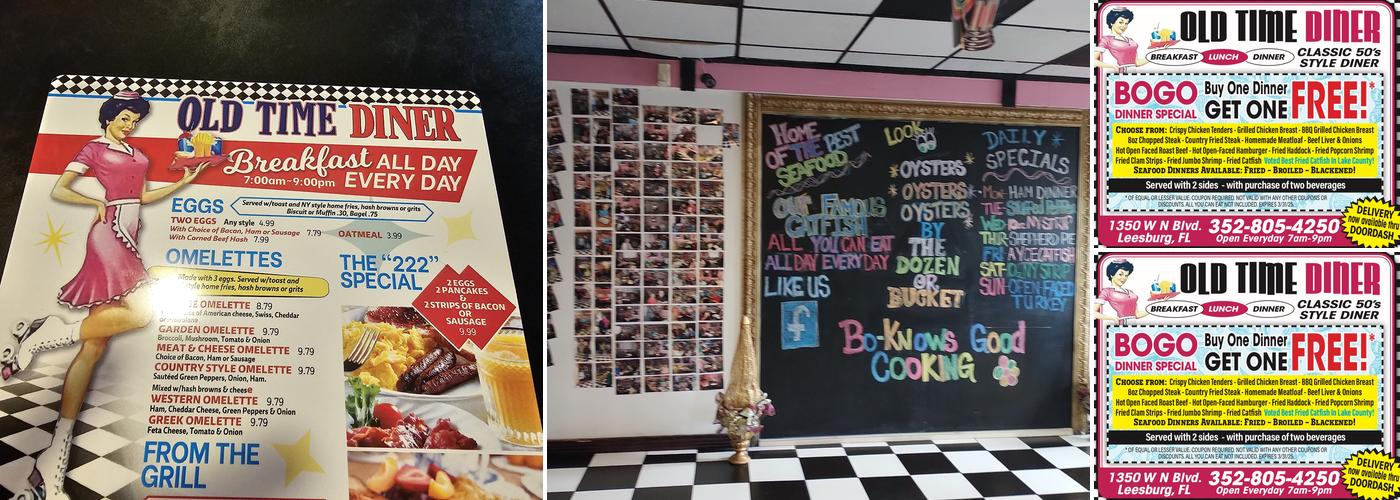 Old Time Diner Menu