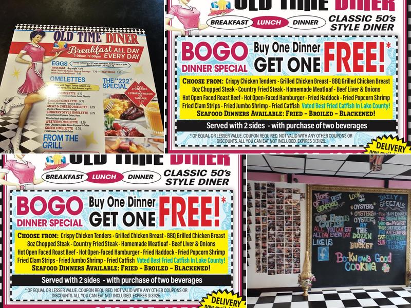 Old Time Diner Menu