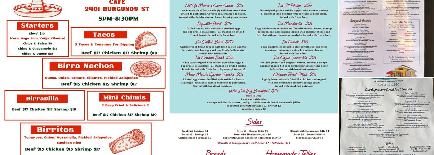 Who Dat Coffee Cafe Menu