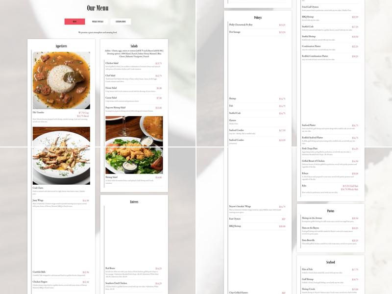 Neyow's Creole Café Menu