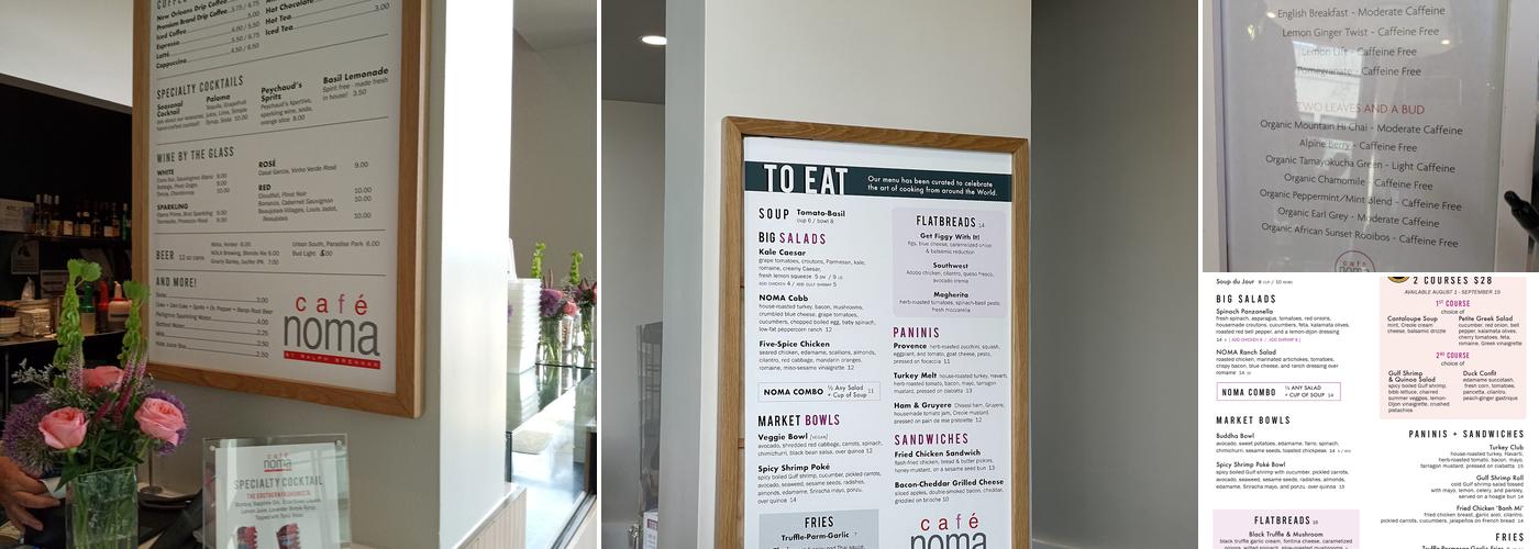 Cafe NOMA Menu