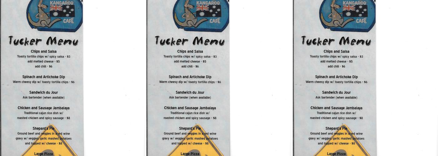 Vic's Kangaroo Cafe Menu