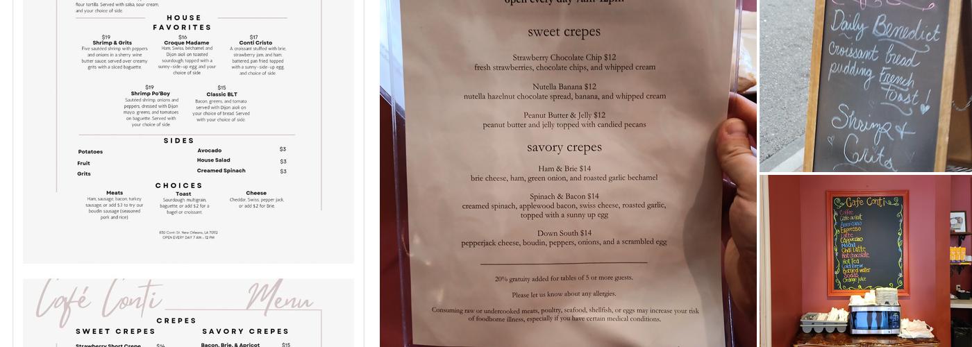 Café Conti Menu
