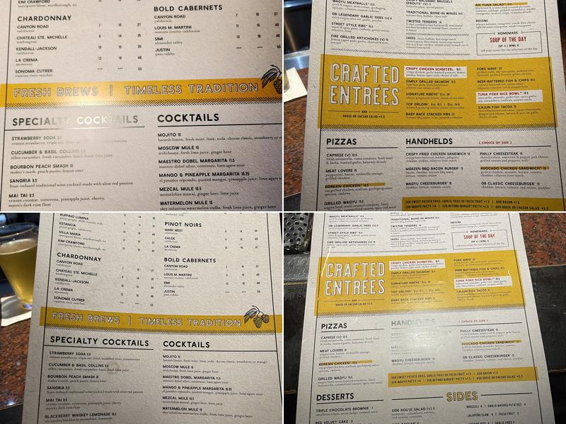 Gordon Biersch Brewery Restaurant Menu