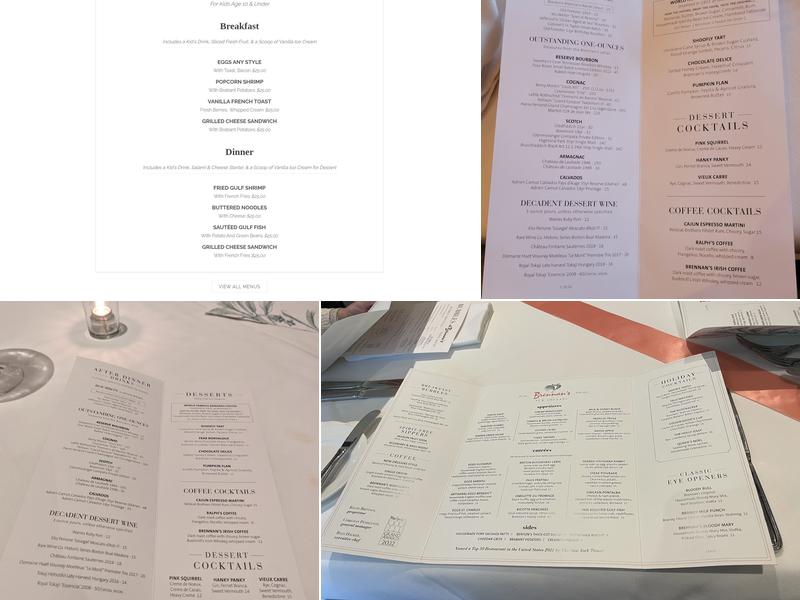 Brennan's Menu